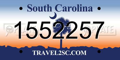 1552257 South Carolina License Plate