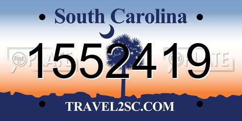 1552419 South Carolina License Plate