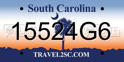 15524G6 South Carolina License Plate