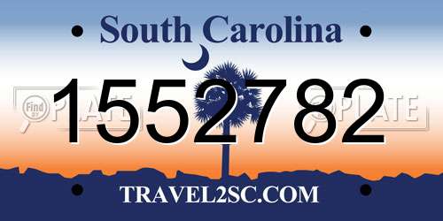 1552782 South Carolina License Plate