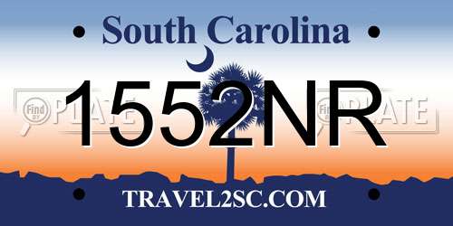 1552NR South Carolina License Plate
