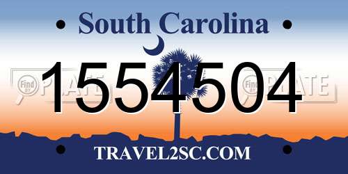1554504 South Carolina License Plate