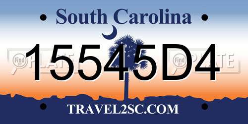 15545D4 South Carolina License Plate