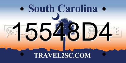 15548D4 South Carolina License Plate