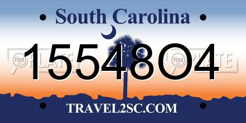 15548O4 South Carolina License Plate