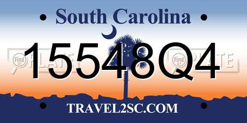 15548Q4 South Carolina License Plate