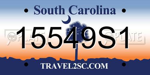 15549S1 South Carolina License Plate