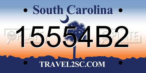 15554B2 South Carolina License Plate