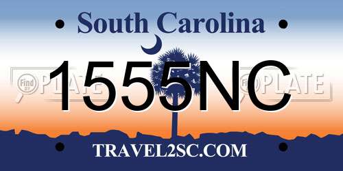 1555NC South Carolina License Plate