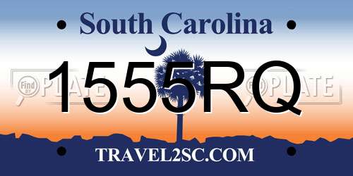 1555RQ South Carolina License Plate