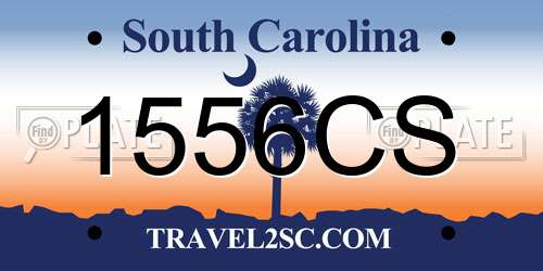1556CS South Carolina License Plate