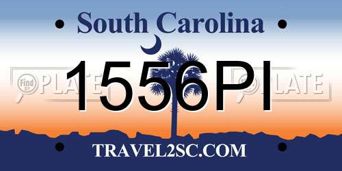 1556PI South Carolina License Plate