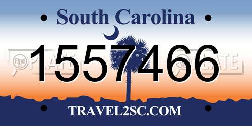 1557466 South Carolina License Plate