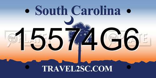 15574G6 South Carolina License Plate