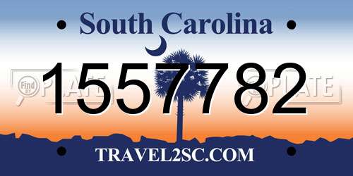 1557782 South Carolina License Plate