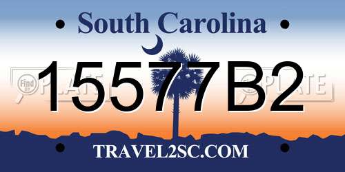 15577B2 South Carolina License Plate