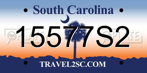 15577S2 South Carolina License Plate