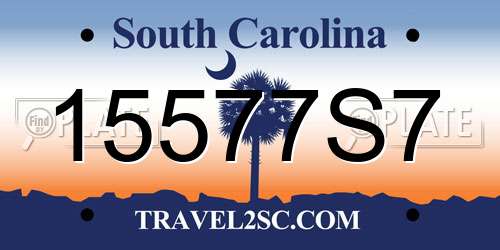 15577S7 South Carolina License Plate