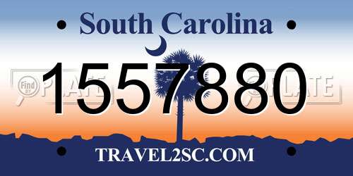 1557880 South Carolina License Plate
