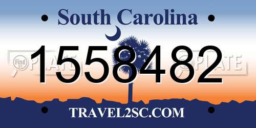 1558482 South Carolina License Plate
