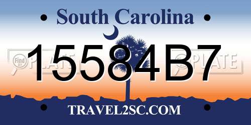 15584B7 South Carolina License Plate