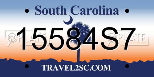 15584S7 South Carolina License Plate