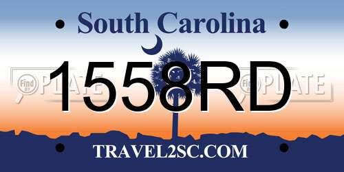 1558RD South Carolina License Plate