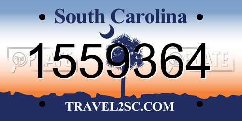 1559364 South Carolina License Plate