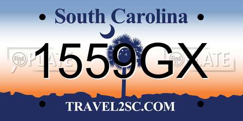 1559GX South Carolina License Plate