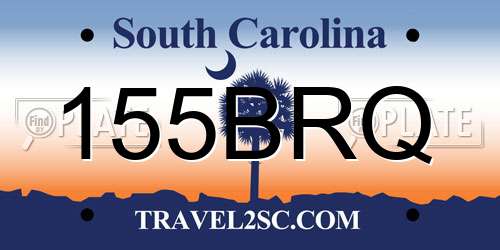 155BRQ South Carolina License Plate
