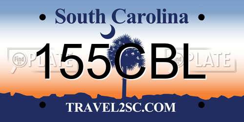 155CBL South Carolina License Plate