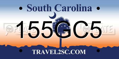 155GC5 South Carolina License Plate
