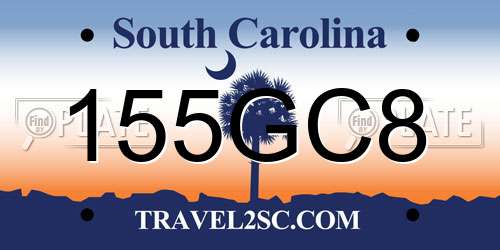 155GC8 South Carolina License Plate