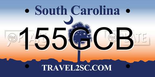 155GCB South Carolina License Plate