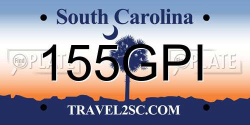 155GPI South Carolina License Plate