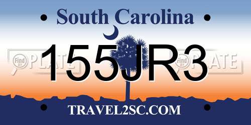 155JR3 South Carolina License Plate
