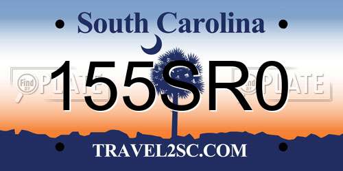 155SR0 South Carolina License Plate