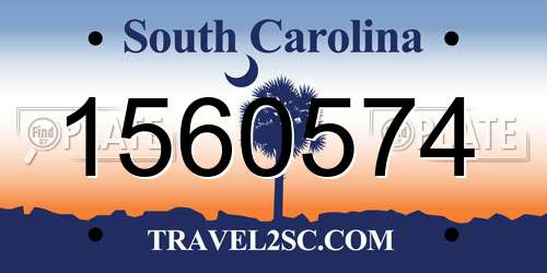 1560574 South Carolina License Plate