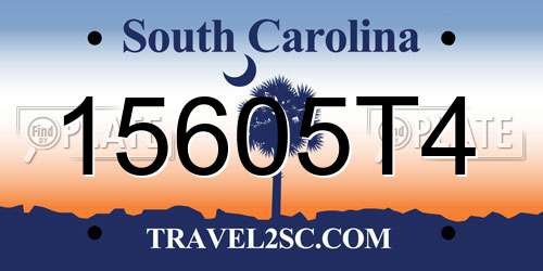 15605T4 South Carolina License Plate