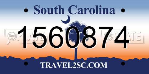 1560874 South Carolina License Plate