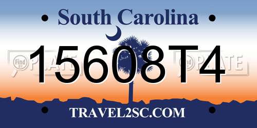 15608T4 South Carolina License Plate