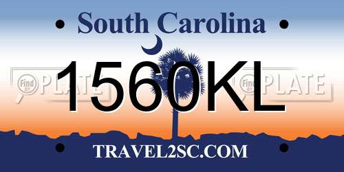1560KL South Carolina License Plate