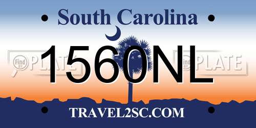 1560NL South Carolina License Plate