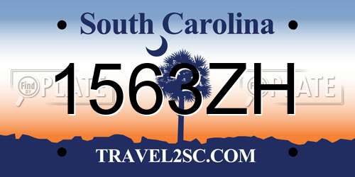 1563ZH South Carolina License Plate