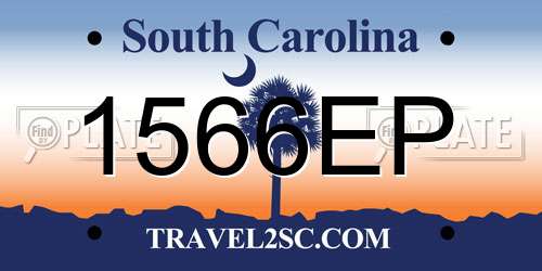 1566EP South Carolina License Plate