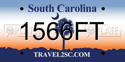1566FT South Carolina License Plate