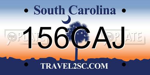 156CAJ South Carolina License Plate