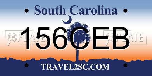 156CEB South Carolina License Plate