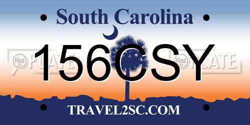 156CSY South Carolina License Plate