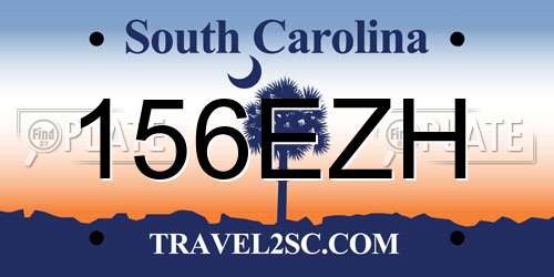 156EZH South Carolina License Plate